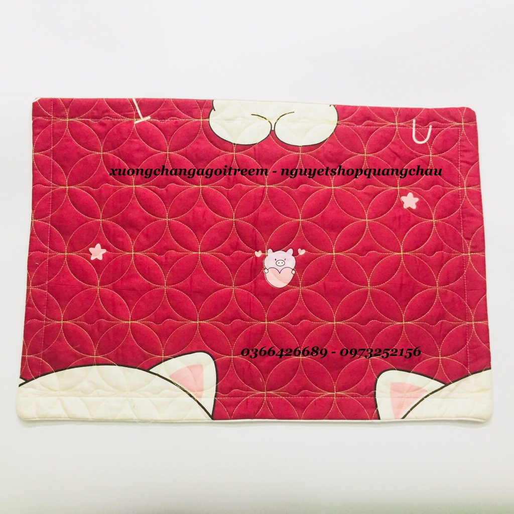Bộ 2 Vỏ gối nằm trần bông cao cấp mẫu Heo Đỏ, áo gối đầu poly giá rẻ - Có bán lẻ 1 chiếc
