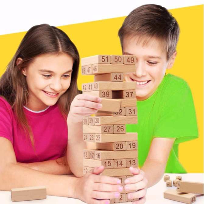 T888 BỘ ĐỒ CHƠI RÚT GỖ 54 THANH LOẠI NHỎ NVD90