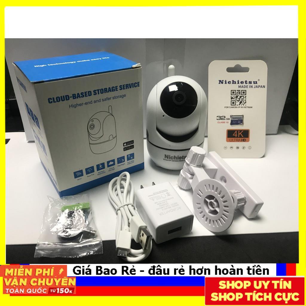 Camera Nichietsu Wifi NL69 xoay 360_1080P/ Thẻ nhớ 32G chính hãng