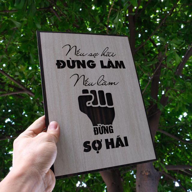 [HOT AMAZON] Tranh Slogan nội dung tạo động lực làm việc bằng Gỗ TBIG020