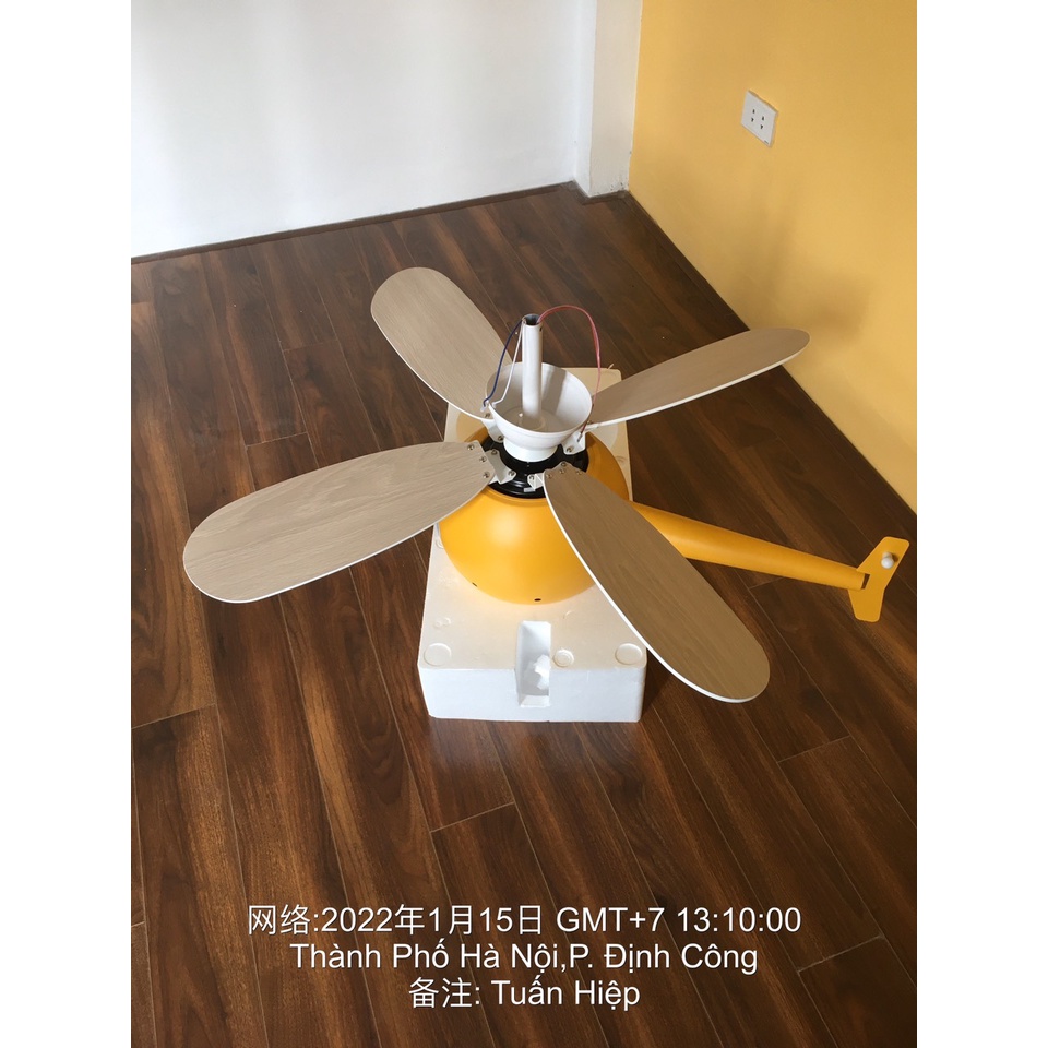 Quạt trần máy bay có đèn Led cho bé remote từ xa 6 tốc độ,đèn 3 màu ánh sáng đảo ngược chiều hút ẩm mùa đông,Bh 5 năm