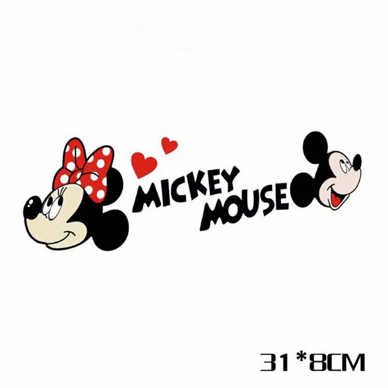 Decal dán xe hơi hình chuột Mickey Minnie