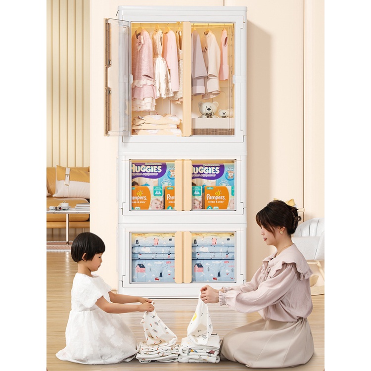 AladdingTủ Quần Áo Trẻ Em Bằng Nhựa Trong Suốt Lắp Ráp Dễ Dàng.