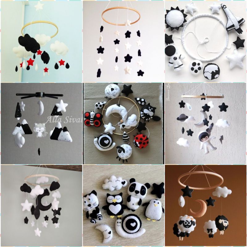 Treo nôi đen - trắng cho bé sơ sinh