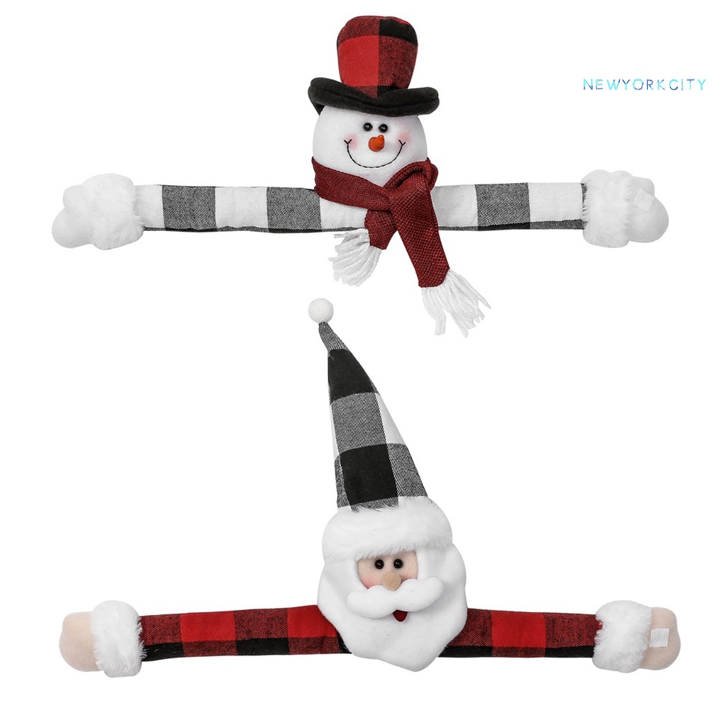 Cod-curtain Móc Treo Rèm Cửa Sổ Bằng Vải Thiết Kế Hình Ông Già Noel / Người Tuyết Trang Trí Nhà Cửa Dịp Giáng Sinh