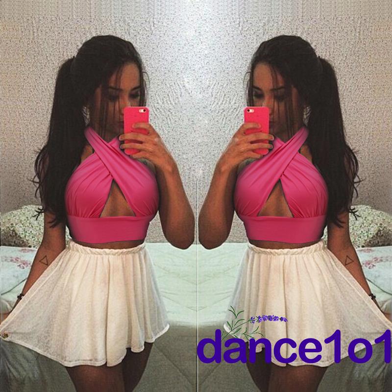 Áo crop top cổ yếm kiểu dáng thời trang quyến rũ dành cho nữ