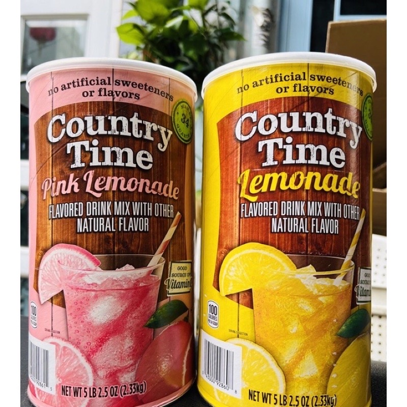 DATE 1.2023 Bột Pha Nước Chanh Đào Country Time Drink Mix Pink Lemonade