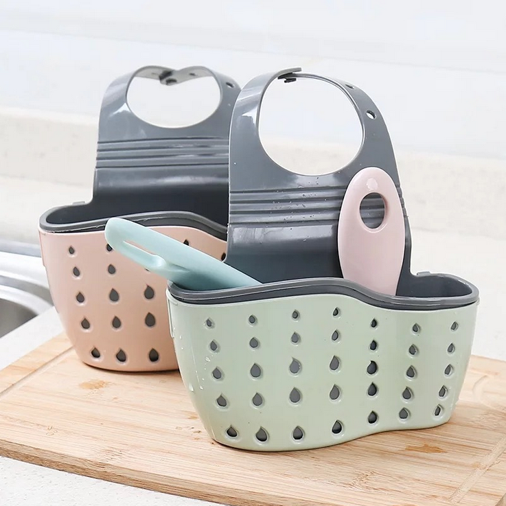 Giá Đỡ Bọt Biển Rửa Chén Hai Lớp Có Thể Điều Chỉnh Tiện Lợi