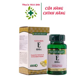 Vitamin E-400 IU Nature's Bounty giúp bổ sung vitamin E cho cơ thể, hỗ trợ chống lão hóa da, giúp cơ thể khỏe mạnh