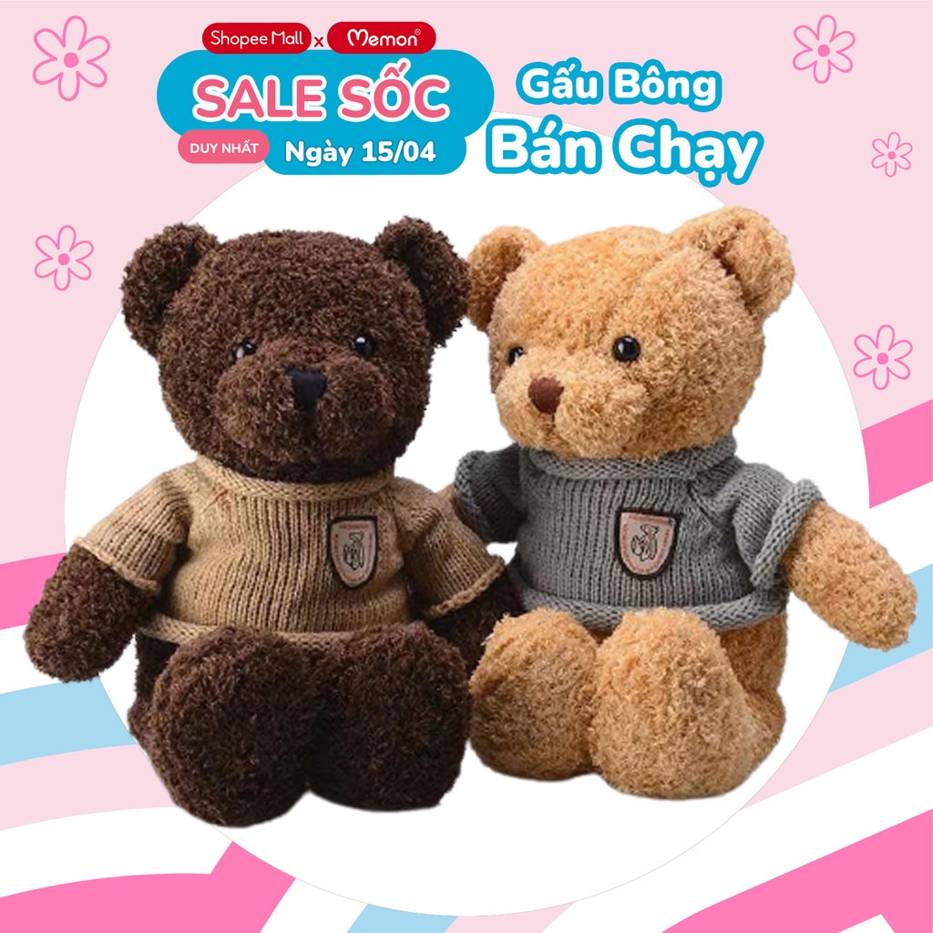 [Mã LIFEMALL2505 giảm 10% đơn 250K] Gấu Bông Teddy Head Tales Nhồi Gòn Cao Cấp Memon