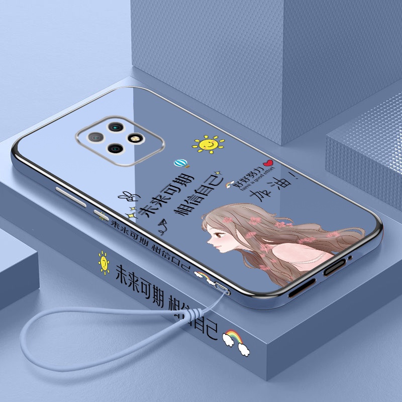 Ốp điện thoại QIANZI silicon mềm in hình cô gái có dây đeo cho Xiaomi Redmi Note8 Note9 Note9 Pro 9S Note10 Note10 Pro