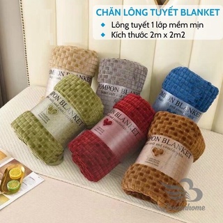 Chăn Lông Tuyết Blanket Hoạ Tiết Ô Vuông Xuất Hàn
