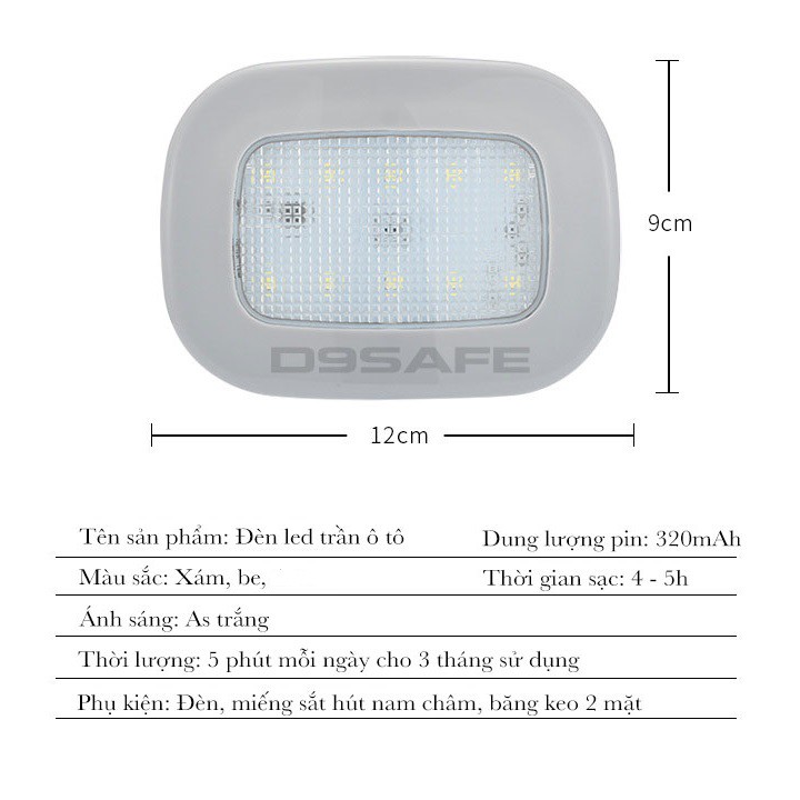 [SIÊU RẺ] Đèn Led dán trần Ô tô đa năng bằng nam châm từ tính