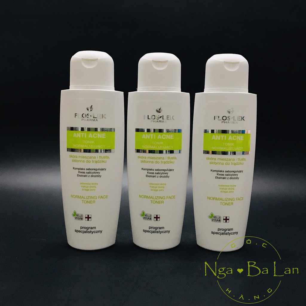 Floslek Nước cân bằng se khít lỗ chân lông Anti Acne Normalizing Face Toner 200ml