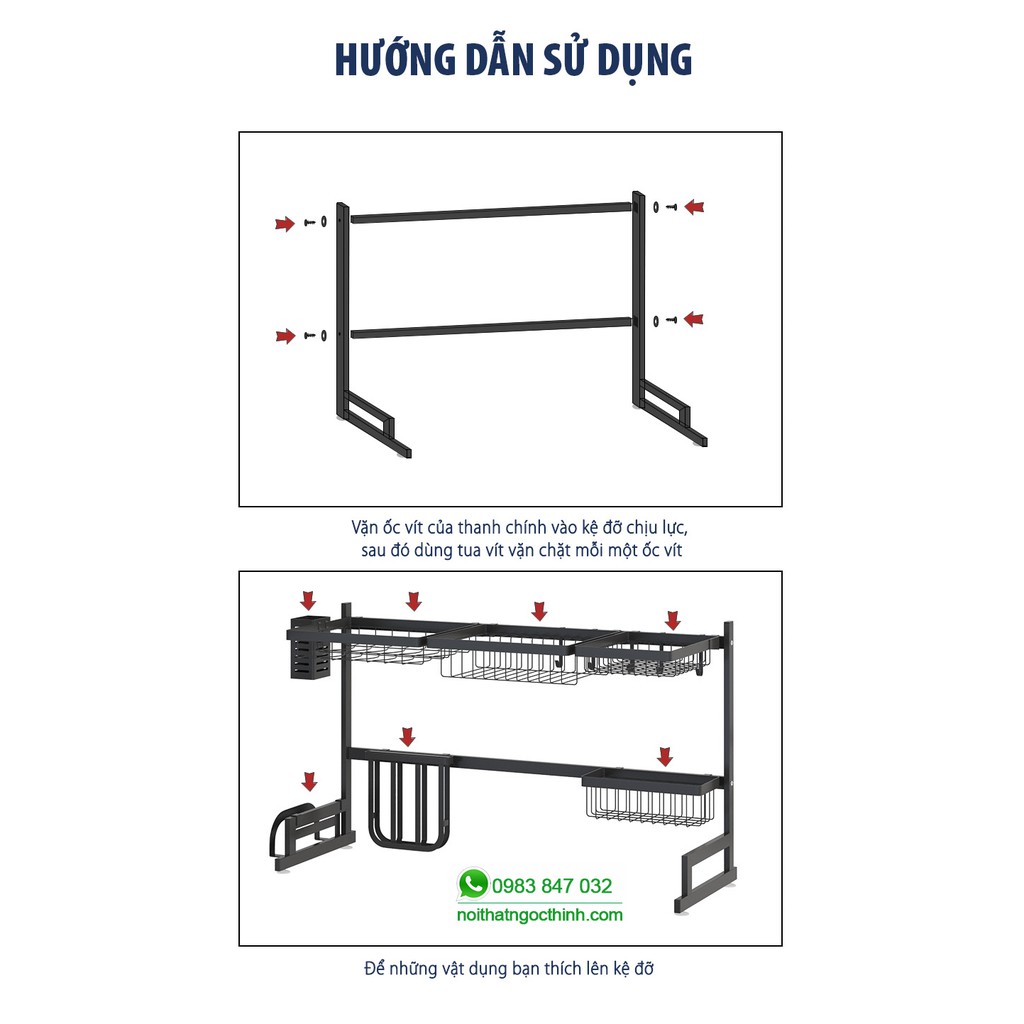 Kệ úp chén inox đa năng đặt đứng trên bồn rửa kết hợp 7 trong 1 đặt bồn rửa siêu gọn gàng ngăn nắp | BigBuy360 - bigbuy360.vn