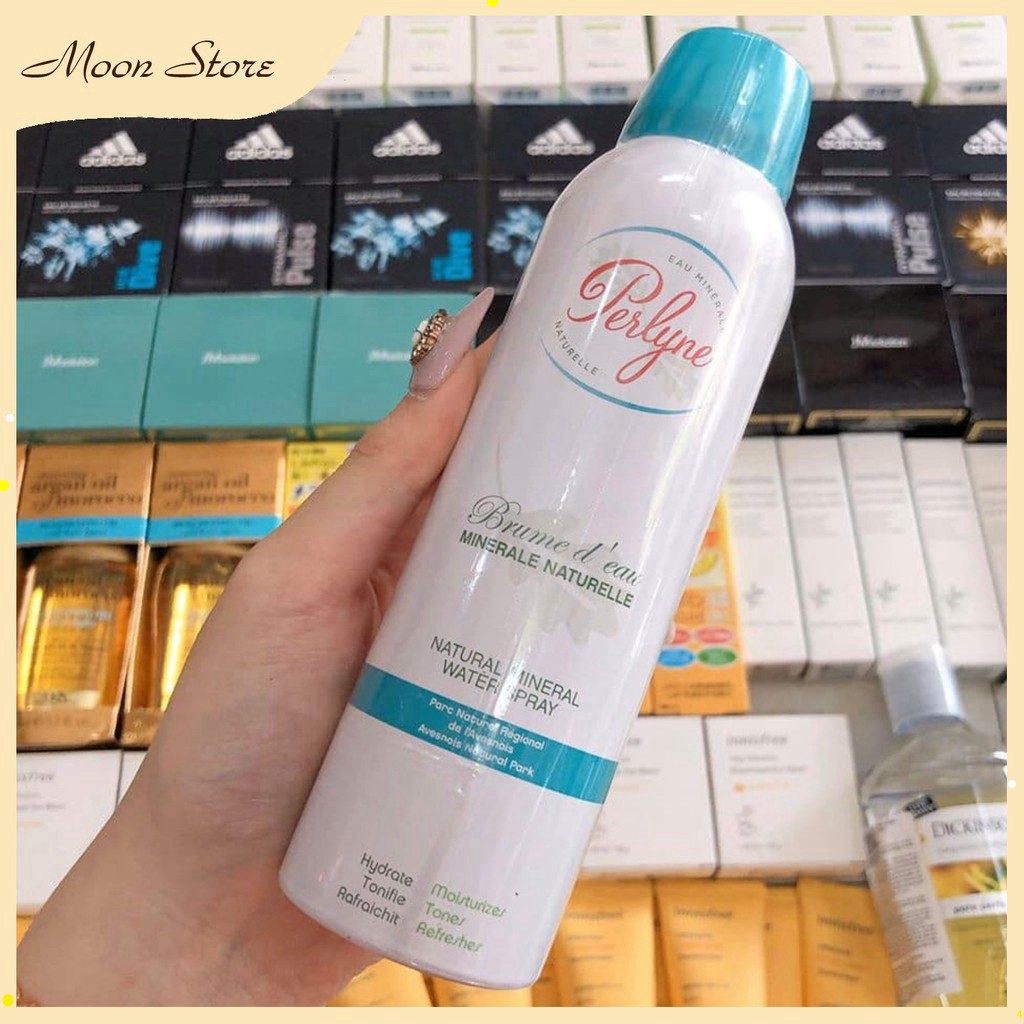 Xịt khoáng nền giữ lớp trang điểm khóa phấn, xịt dưỡng da giàu khoáng chất perlyne natural mineral water spray MTA | BigBuy360 - bigbuy360.vn