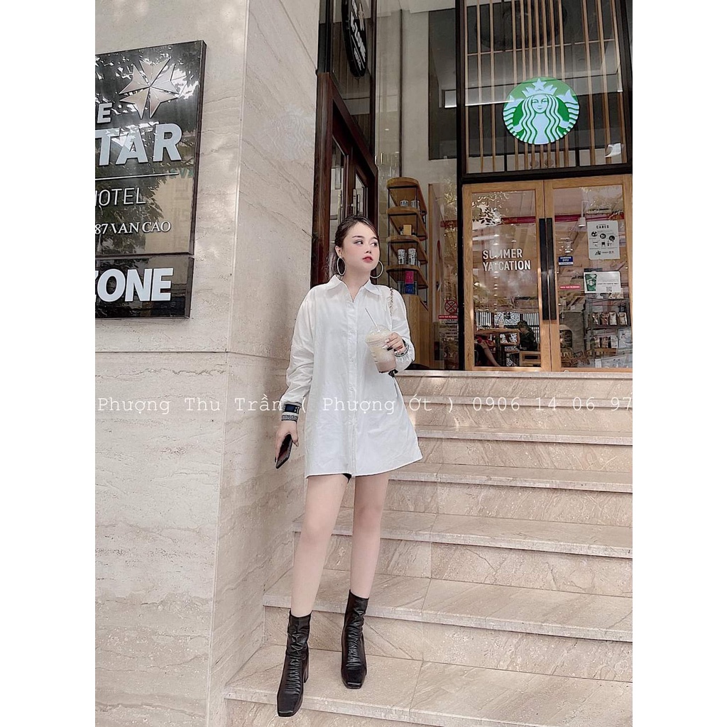 [ảnh thật-sẵn] Sơ mi trắng Do viền chữ