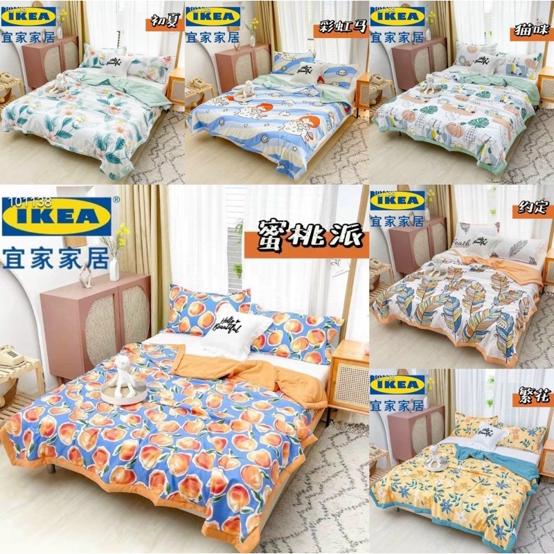 Chăn Hè Hàn Quốc IKEA Đũi Lạnh_Hàng Chuẩn Xịn Có Túi Giấy