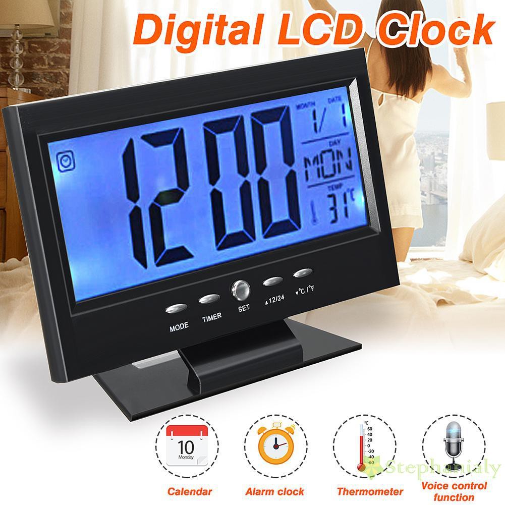 1 Đồng Hồ Điện Tử Đo Nhiệt Độ, Độ Ẩm Với Màn Hình Lcd