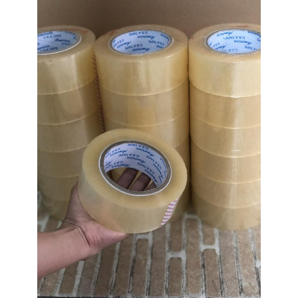 Băng keo 48mm 100 yard lốc 6 cuộn trong suốt dán dính chắc, không đứt ngang, dày dặn