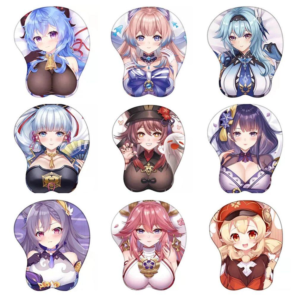 Đệm Cổ Tay Chơi Game Zhongli 3D Bằng Silicone AUGUSTINA Genshin Va Chạm Diluc Klee
