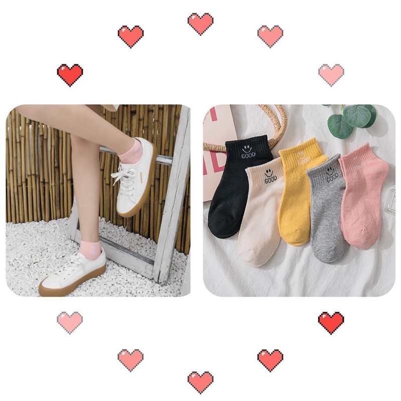 Vớ tất cổ ngắn nữ  dễ thương chất liệu cotton  phong cách Hàn Quốc 2022 TAHYCO TN15 5 ĐÔI