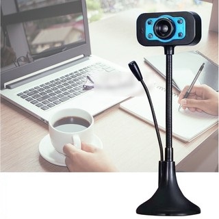 Webcam chân cao có mic 4 đèn -W02 Mic Ngoài độ phân giải 480p