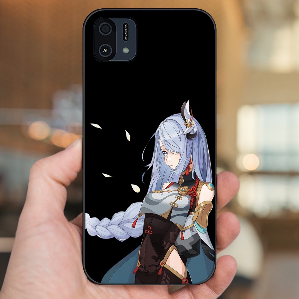 Ốp lưng Oppo A16K viền đen in hình Shenhe Genshin Impact