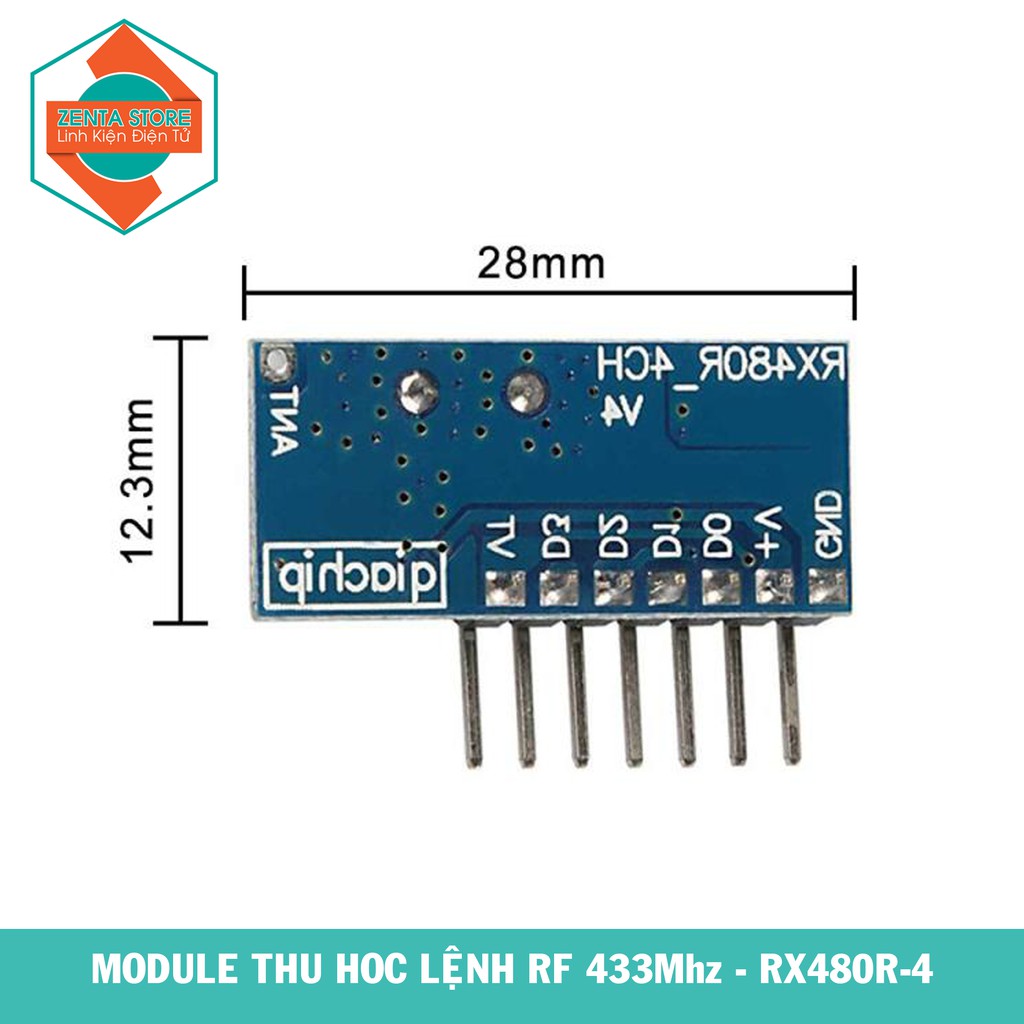 Module Thu Học Lệnh RF 433Mhz RX480R-4CH