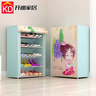 ☾❁[Gần giày mà không cần lo lắng] Giá để đơn giản nhiều tầng của Caddy có đai vải chống bụi, tủ đựng thể tự do thá