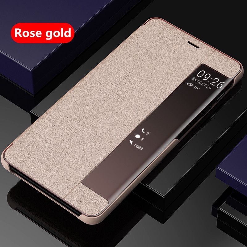 Bao da điện thoại PU phối mặt kính thông minh dành cho Samsung Galaxy S7 Edge S8 S9 S10 Plus Note 8 9 10 | BigBuy360 - bigbuy360.vn