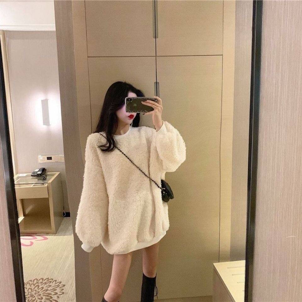 Áo Nỉ Lông Cừu Hai Mặt Thiết Kế Mới Thời Trang Mùa Thu Đông Theo Phong Cách Hàn Quốc