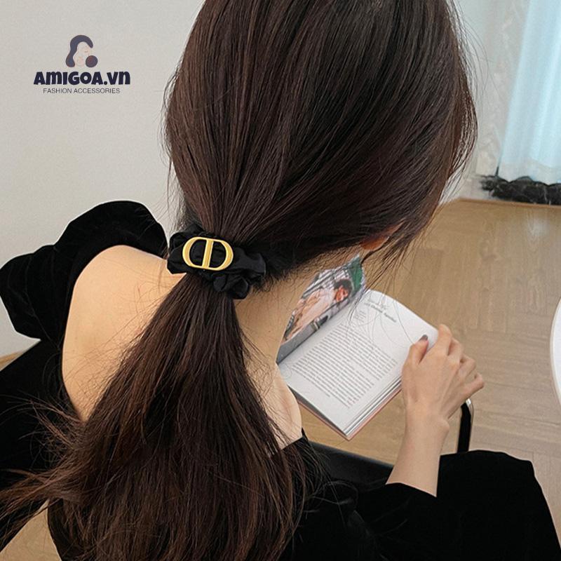 ✨✨Dây buộc tóc đuôi ngựa co giãn họa tiết hình học thời trang Hàn Quốc dành cho bạn nữ