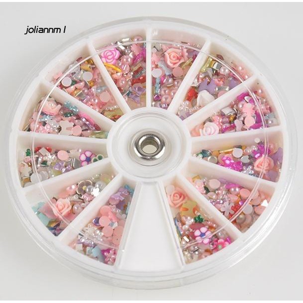 Set 1200 hạt hình hoa nhiều màu sắc độc đáo dùng trang trí móng tay tiện dụng