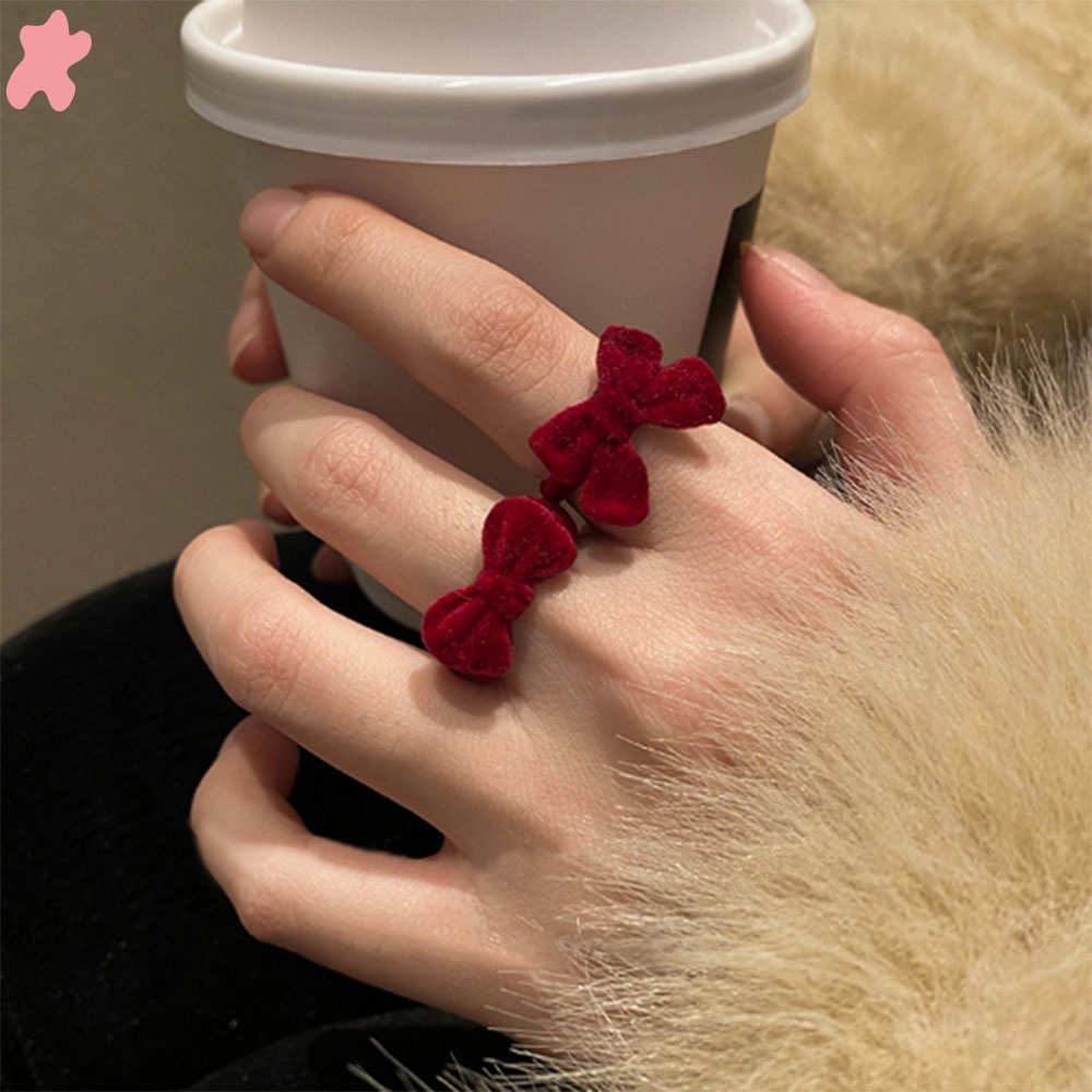 1 Nhẫn Nữ Thời Trang Thu Đông Màu Đỏ Rượu Vang Có Thể Điều Chỉnh Phong Cách Retro