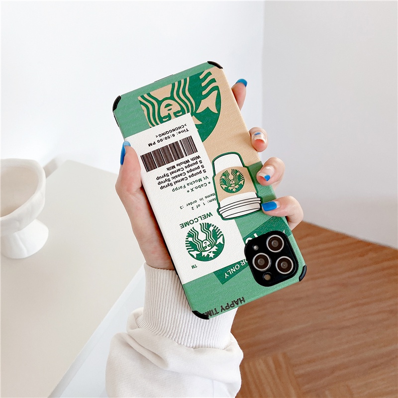 Ốp Điện Thoại Tpu Silicon Mềm Chống Sốc Chống Rơi In Hình Starbucks Thời Trang Cho iphone 11 12 13Pro XS Max XR 7 8Plus