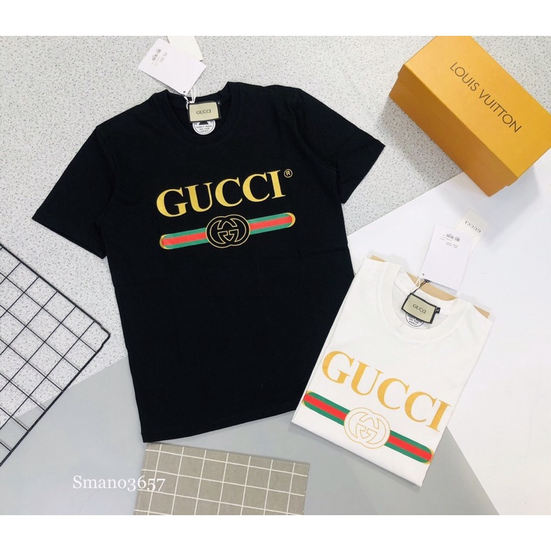 (HOT)ÁO THUN NAM CỔ TRÒN GUCCI HAI MÀU ĐEN TRẮNG, KÈMVIDEO ẢNH THẬT