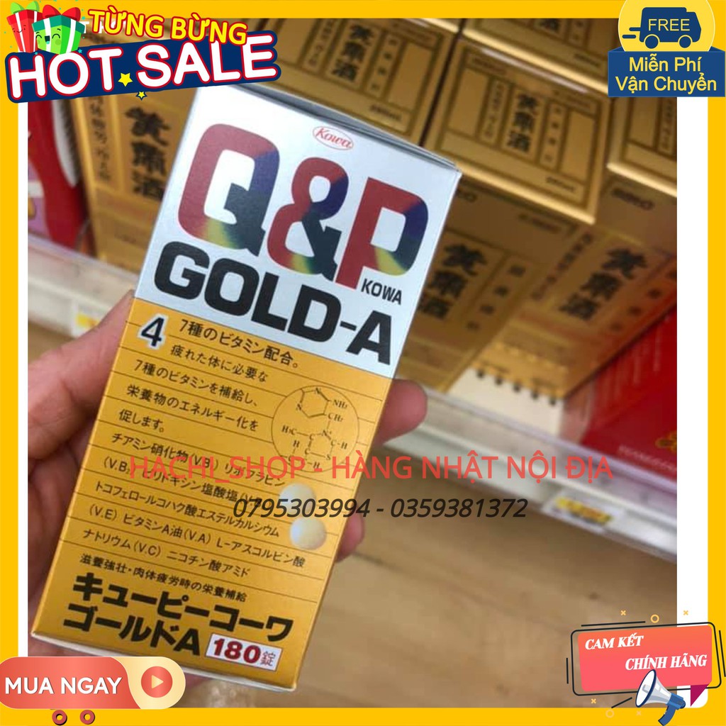 Hộp 180V tổng hợp vitamin, năng lượng Q&P GOLD-A Q&P Kowa Nhật
