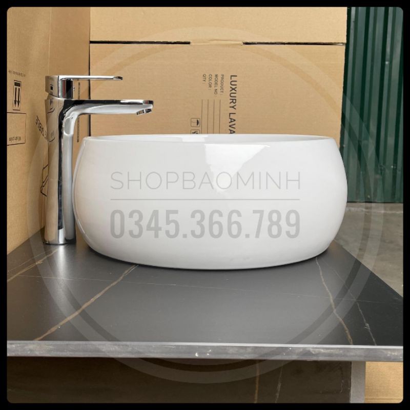 Chậu rửa mặt - Lavabo tròn đặt bàn 620 (KT 40cm)