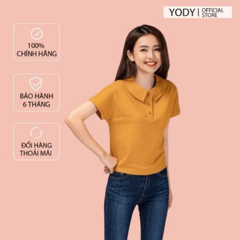 Áo Polo Mắt Chim Cổ Sen YODY Thêu Cổ Tối Giản, Nữ Tính - Mã: APN3732