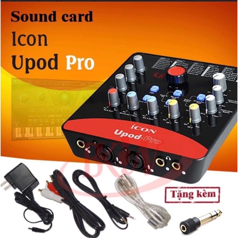 Bộ combo  thu âm livestream facebook,bigo  Mic Takstar PC K600 và suondcard icon Upod Pro cao cấp