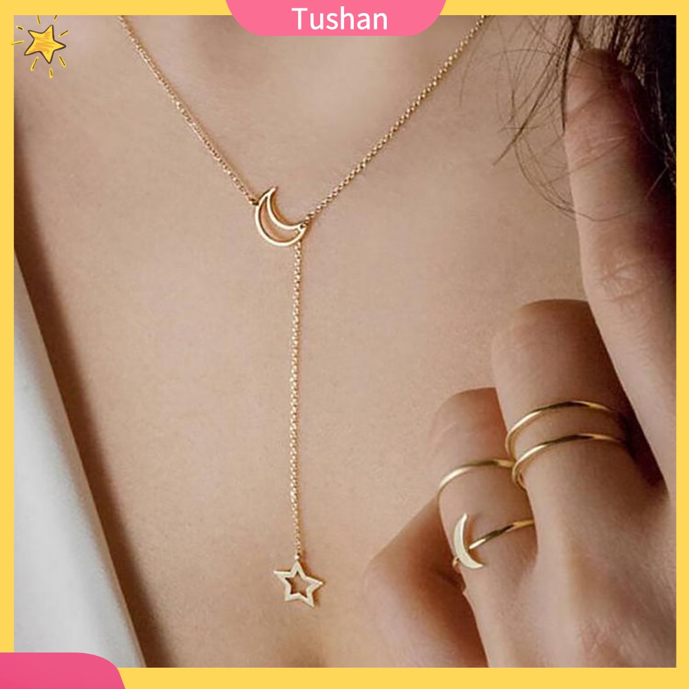 Vòng cổ choker mặt trăng và ngôi sao tush _