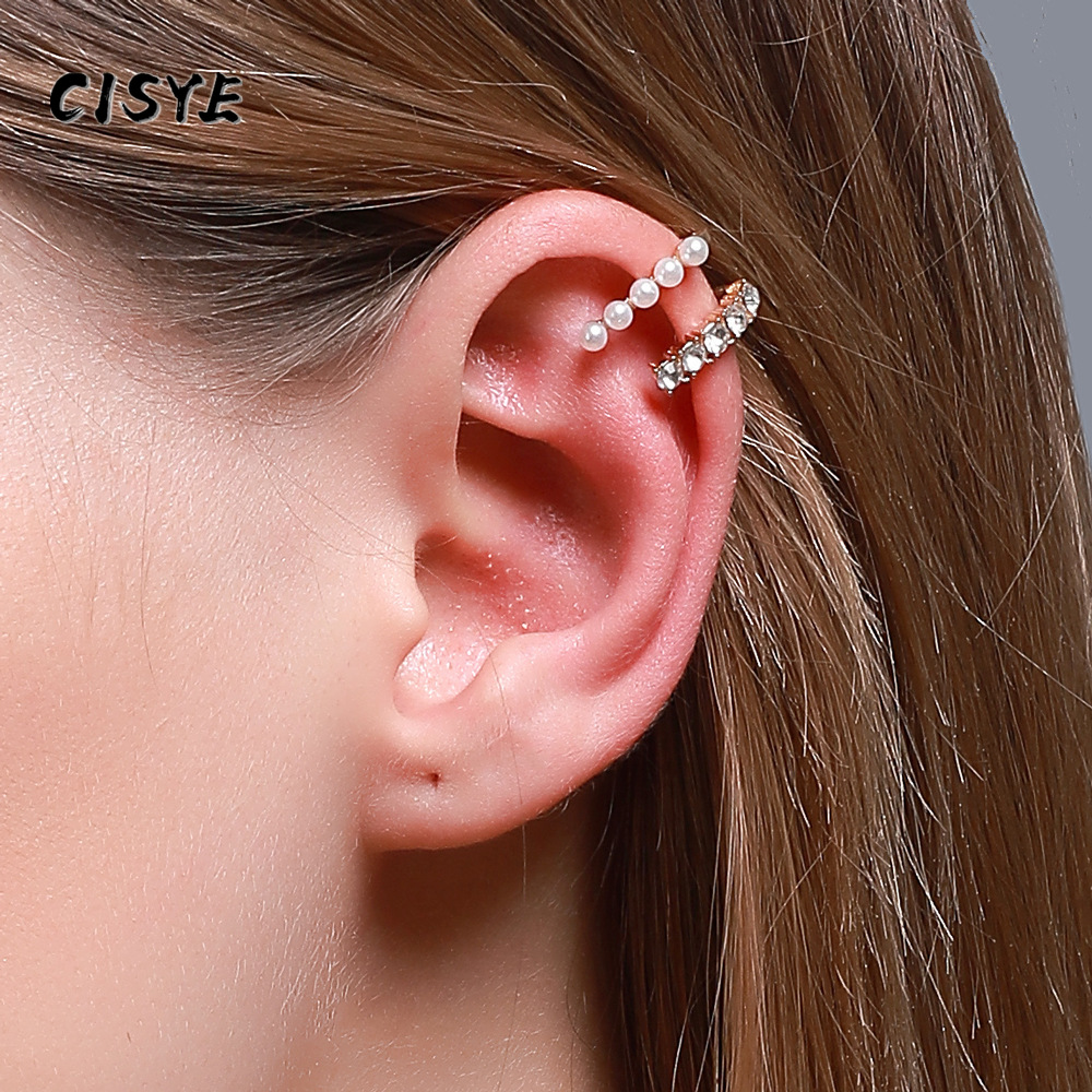 10 Kinds Of  Earrings Zirconium Ear Cuff Wrap Earrings No Pierce Cartilage Earrings Ear Cuff Ear Clip Fake Piercing