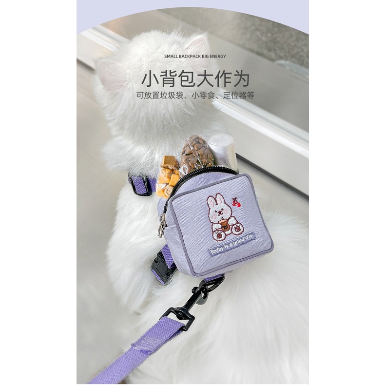 Dây dắt kèm balo cho chó mèo