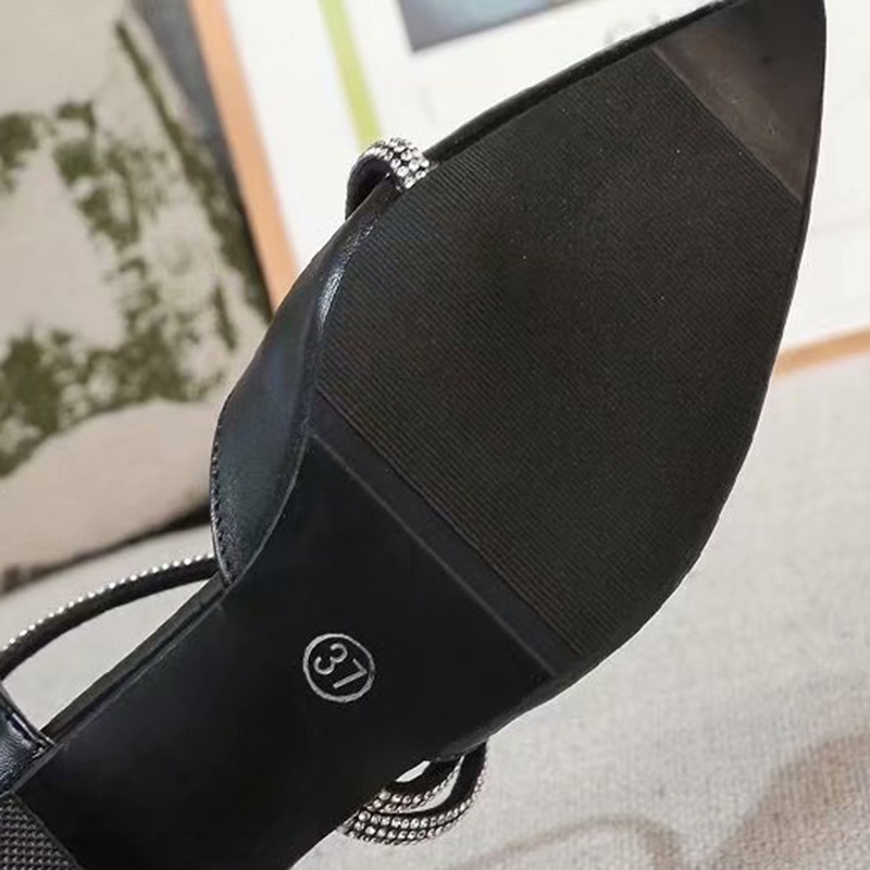 Giày Cao Gót Mũi Nhọn Đính Đá Thời Trang Cho Nữ