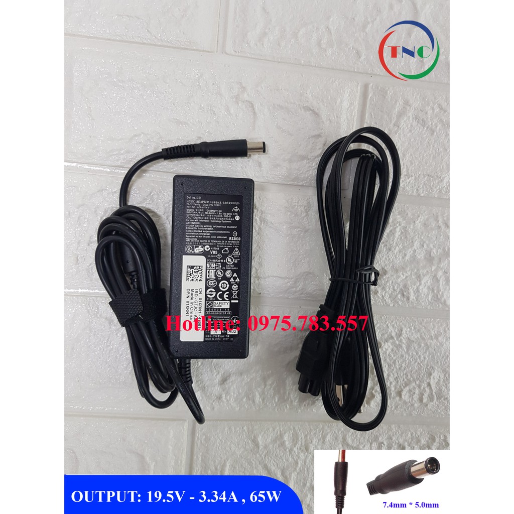 Sạc Laptop Dell 19.5V 3.34A (65w) chân kim to N4110 N4010 2421 2420 3450 4050 3521 (Adapter Dell 19.5V – 3.34A)