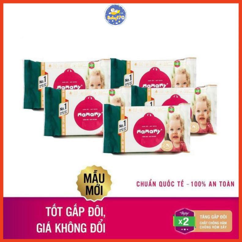 Combo 6 gói khăn ướt Mamamy 100 tờ có nắp, không mùi 100% an toàn, không kích ứng.