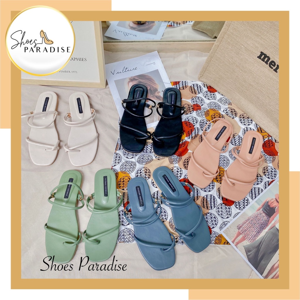 Giày sandal nữ giày sandal dây đi học đế bằng rọ nữ mảnh SHOES PARADISE C60