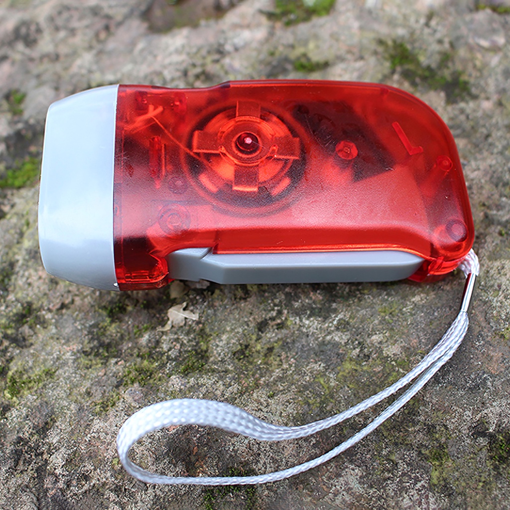 3 LED Hand Pressing Dynamo Crank Power Flashlight Torch Light Transparent LED Hand Press Environmental Crank Camping