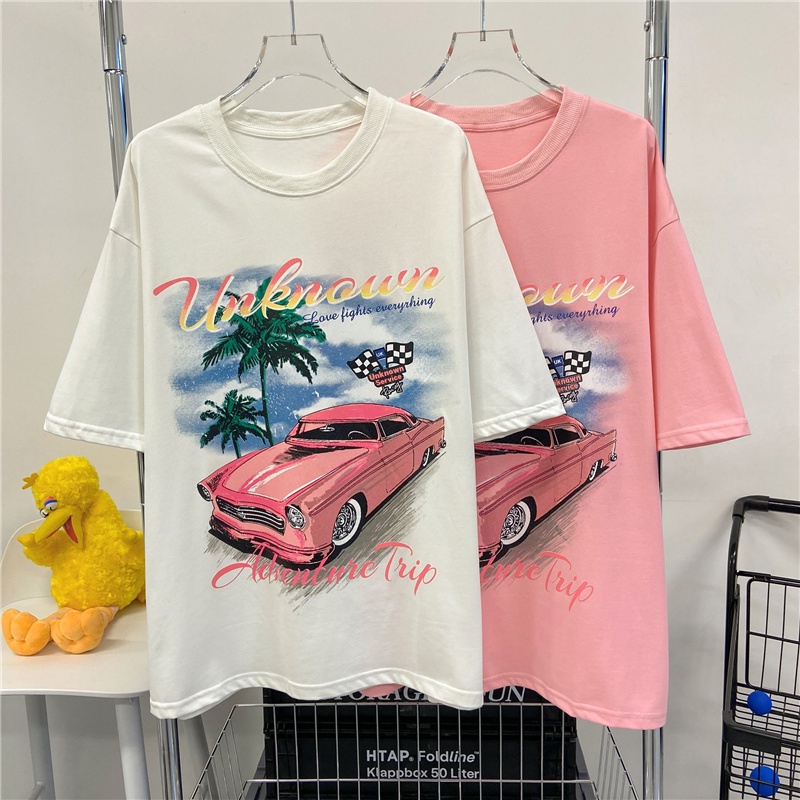 NRVP Mới Áo Thun Cotton Tay Ngắn Cổ Tròn Thời Trang Mùa Hè Phong Cách Hàn Quốc Cho Nữ